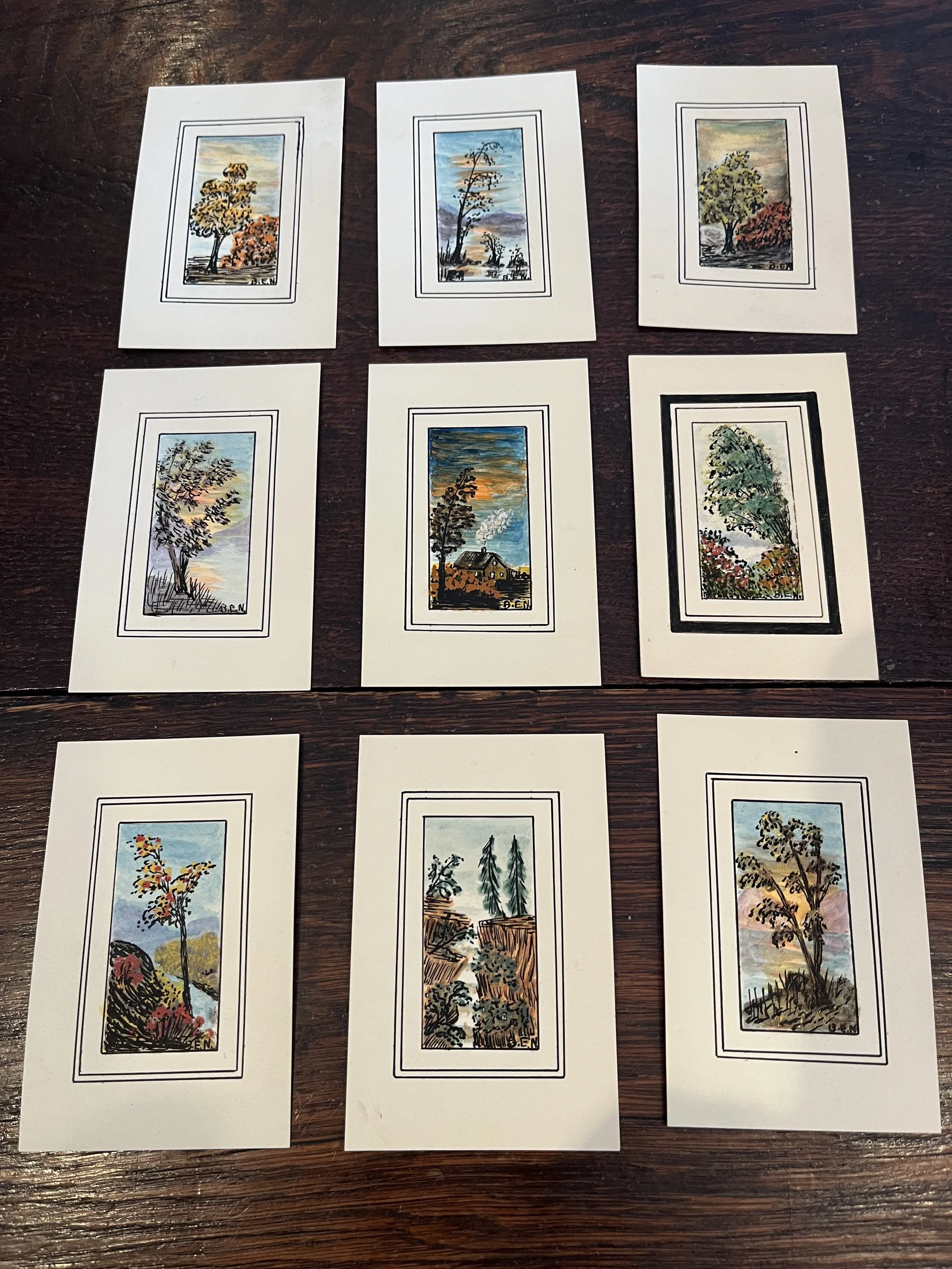 Hand painted calling cards- each one is individual- 20 in stock ( $5 each)