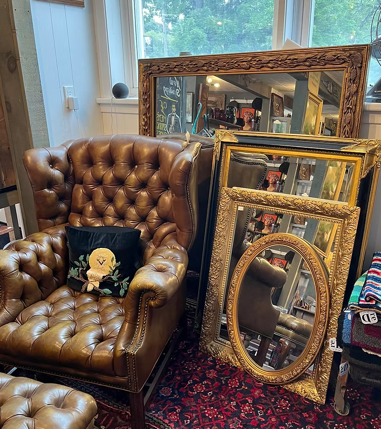 Ornate Gilt Mirrors: 2 in stock 
Sizes- range of sizes ($225)