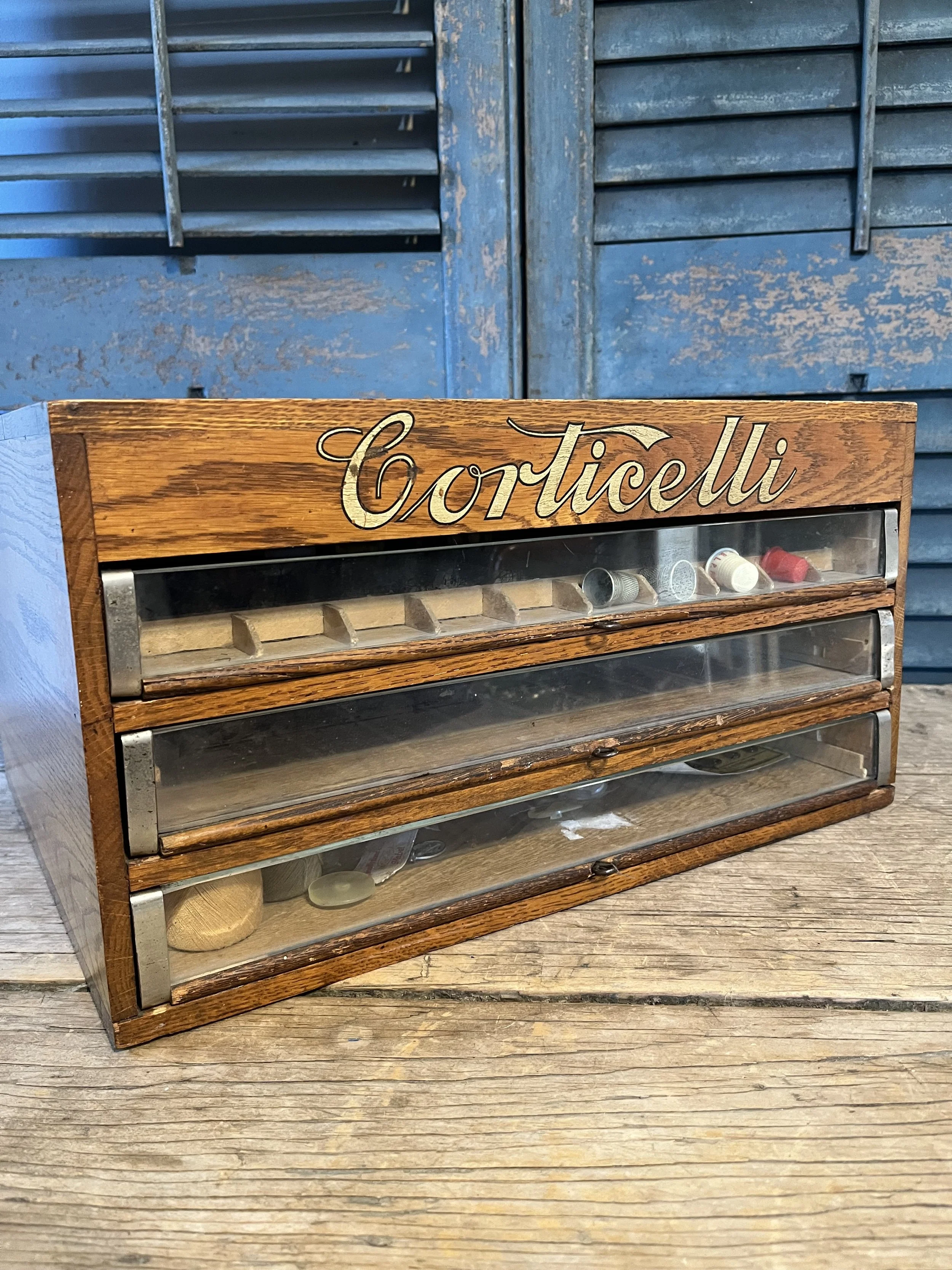 Corticelli Spool Cabinet- Excellent condition- perfect for small collections.  ($325)
