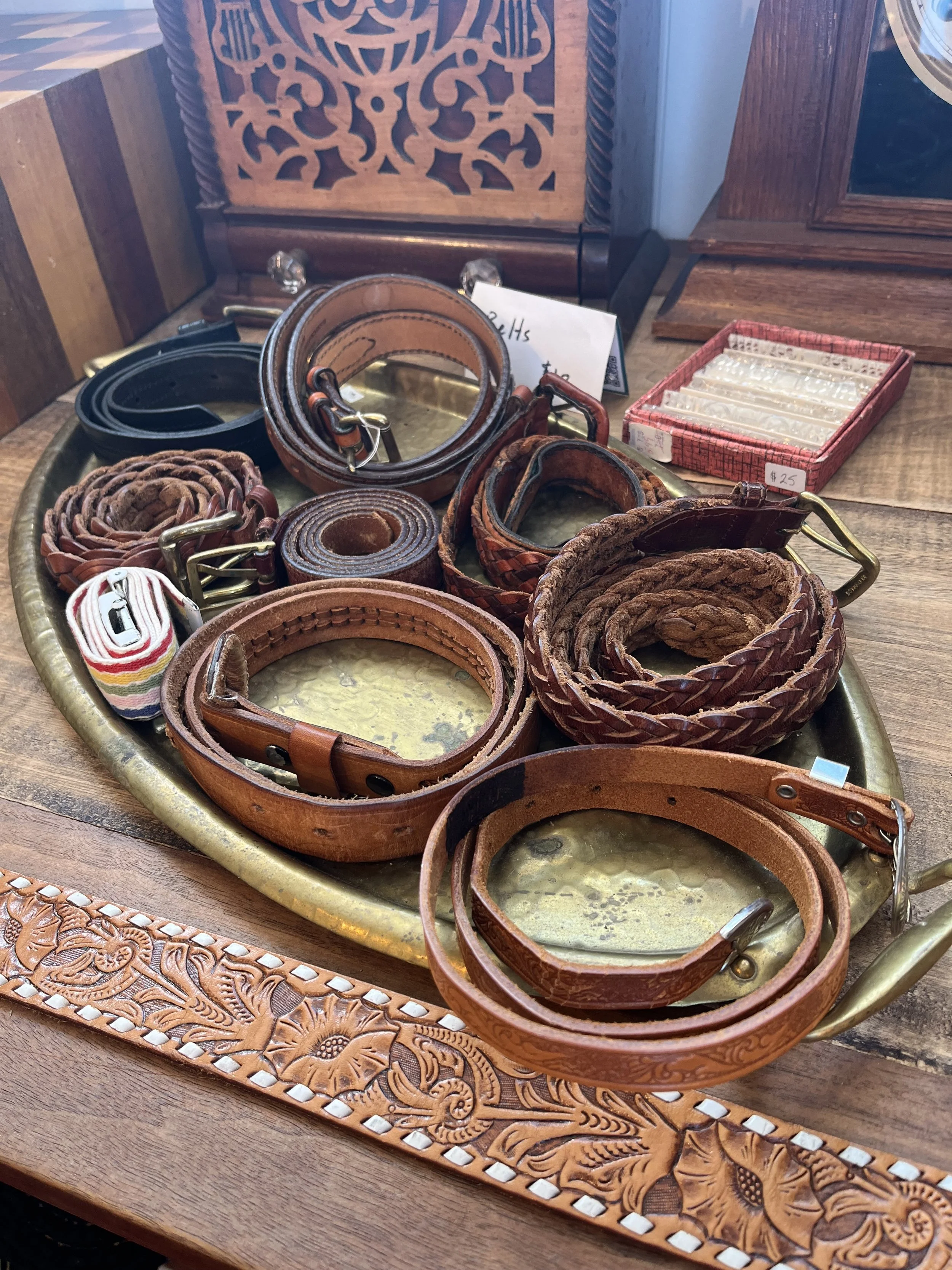 Leather belts- several in stock- ($18 each)