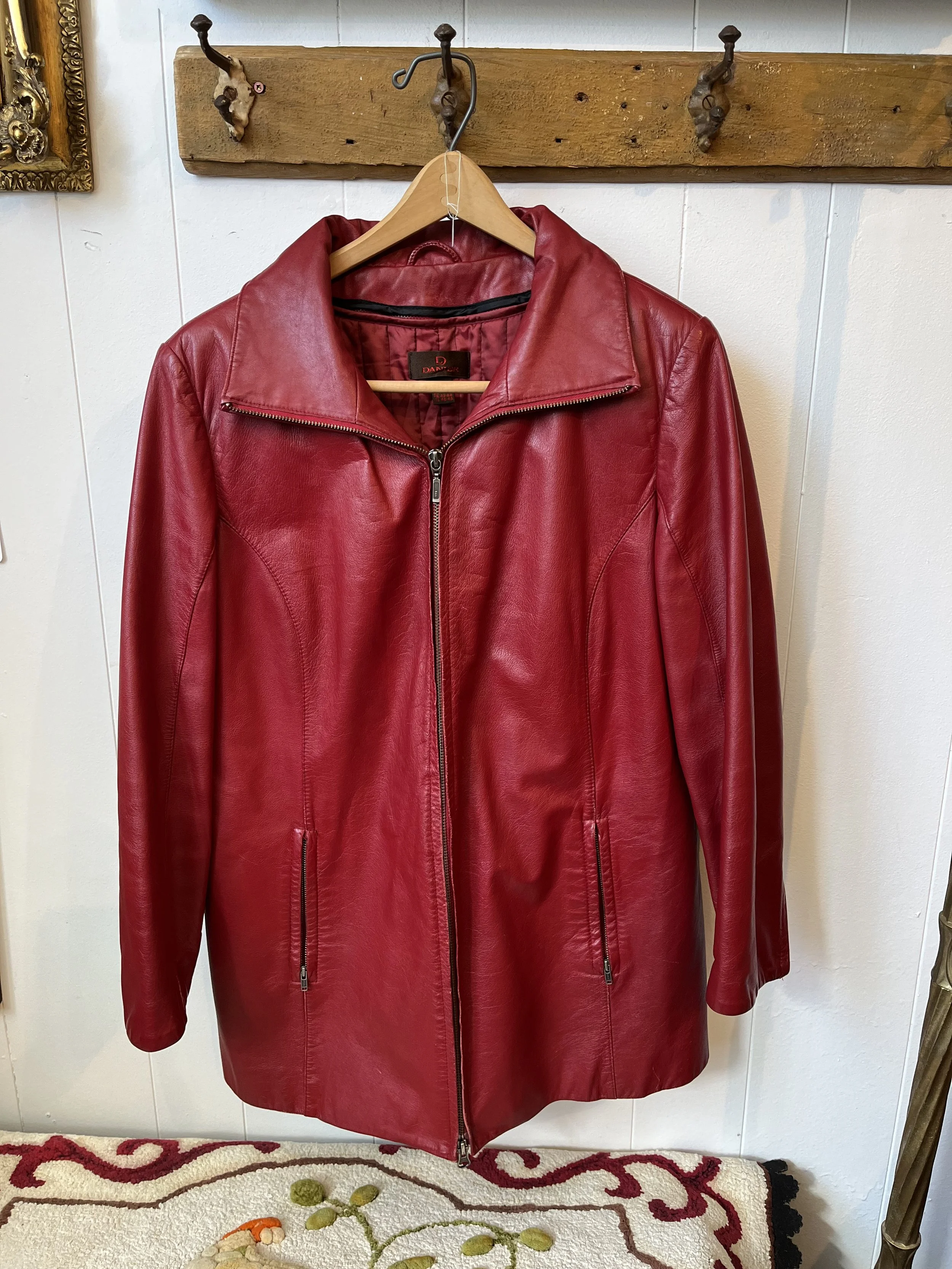 Danier Made in Canada red leather jacket M- ($85)
