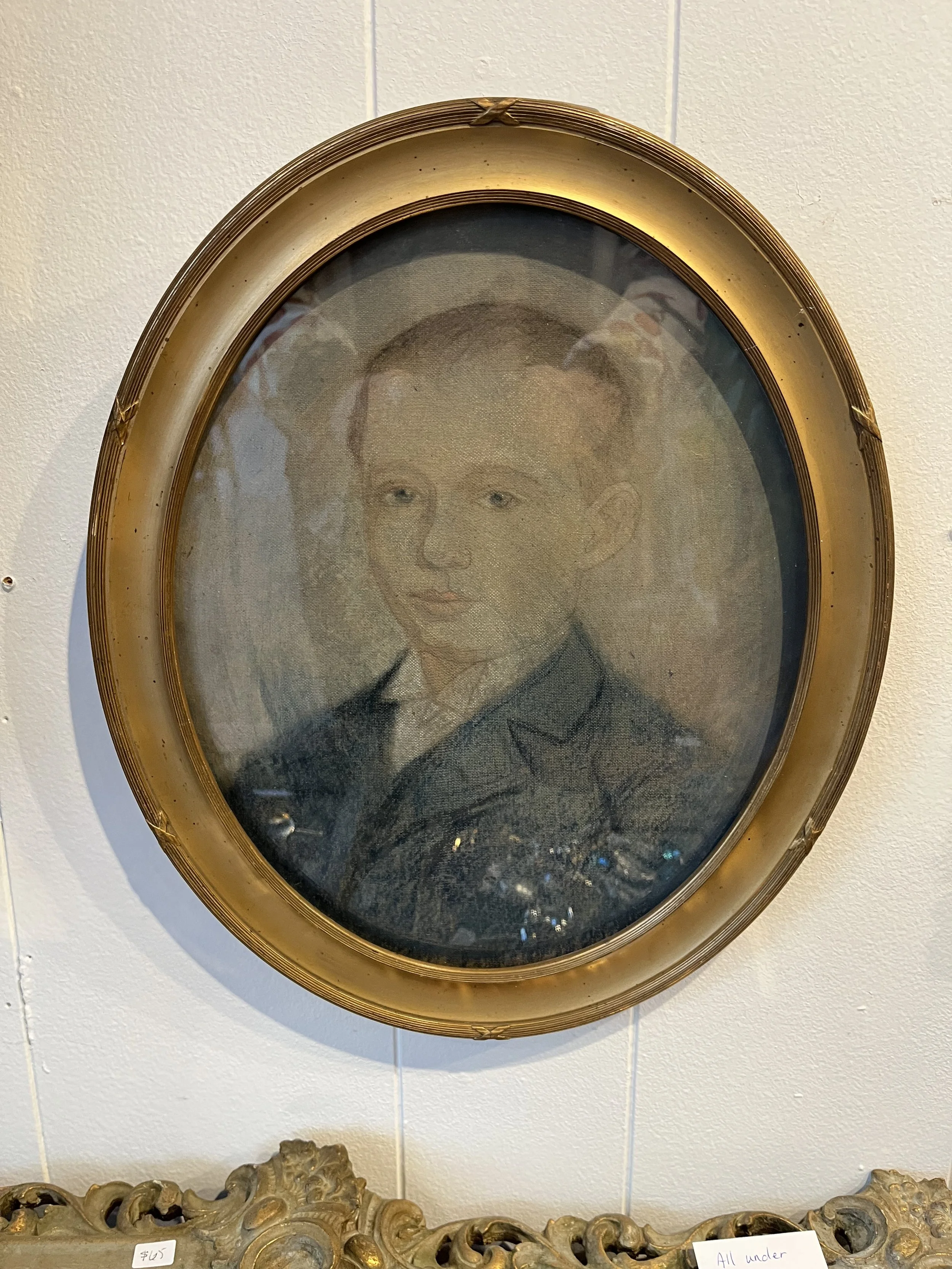 Portrait of a boy - circa 1890, on board  11" x 13 1/2" ( $125)