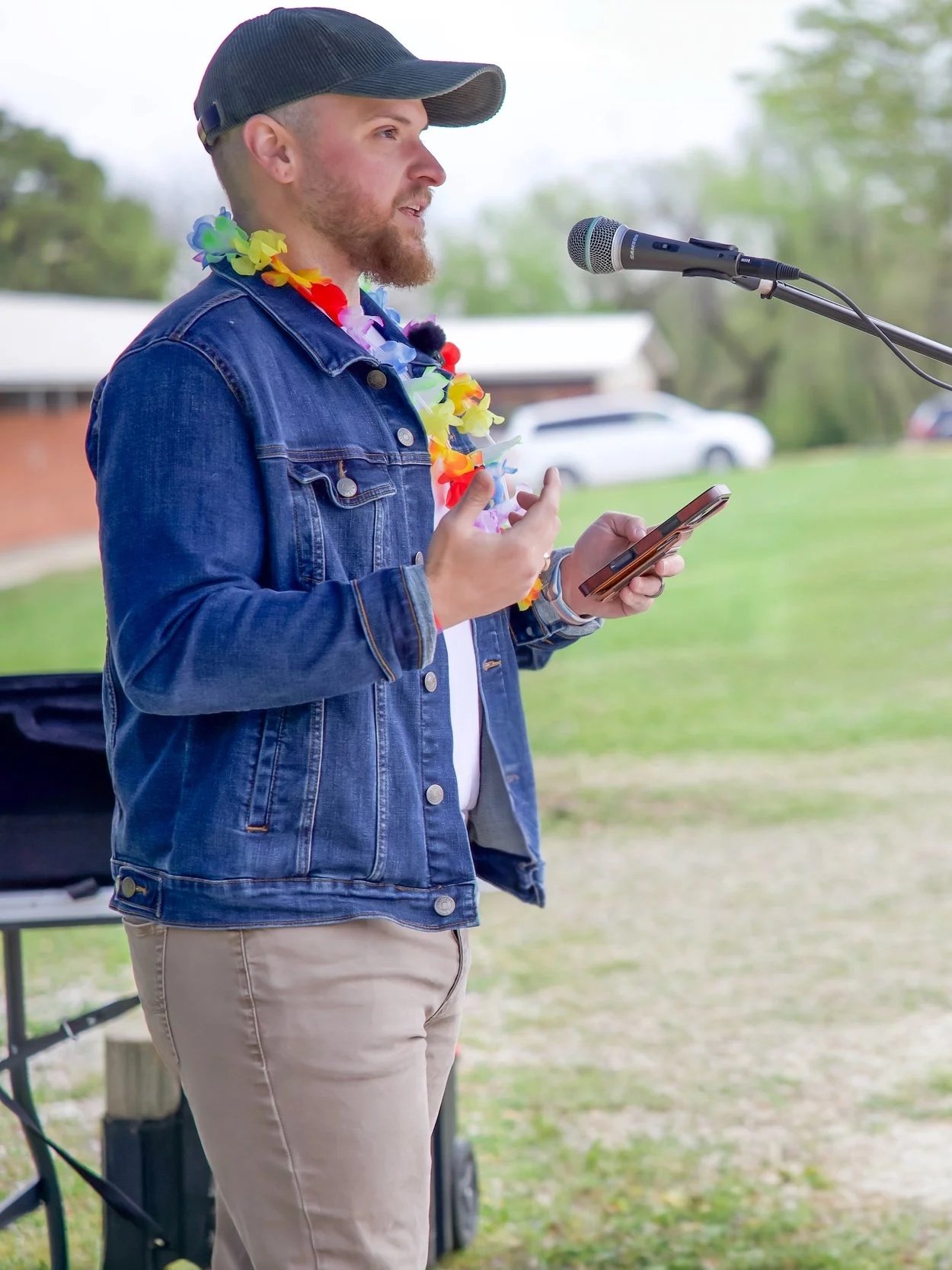 Ethan Avanzino speaking at a Pride event in Eureka Springs, Arkansas. Photo by the Eureka Springs Independent.
