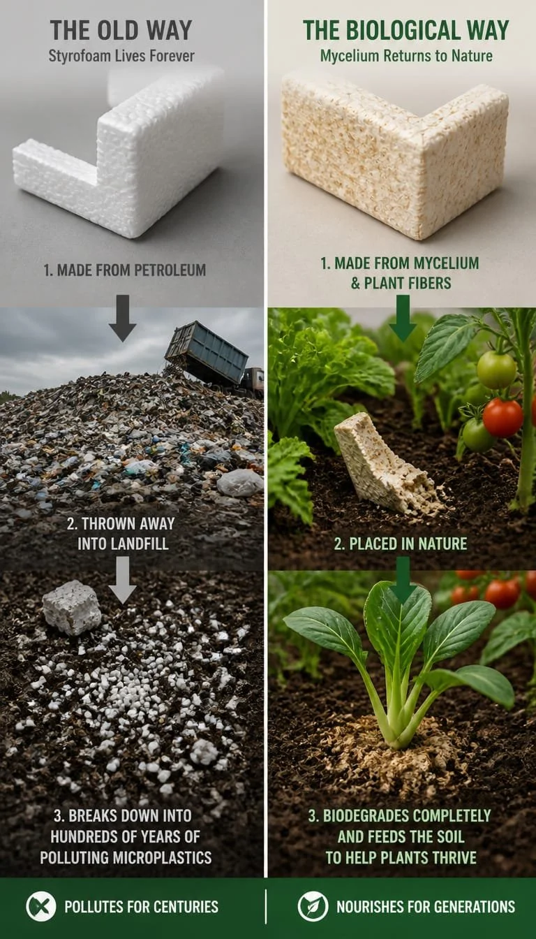 Packaging from the Earth: Mycelium "Styrofoam"