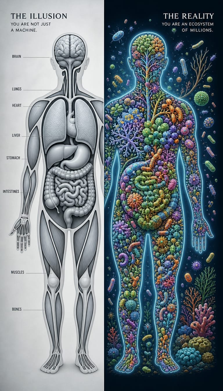 The Walking Bioreactor: You Are Half Microbe
