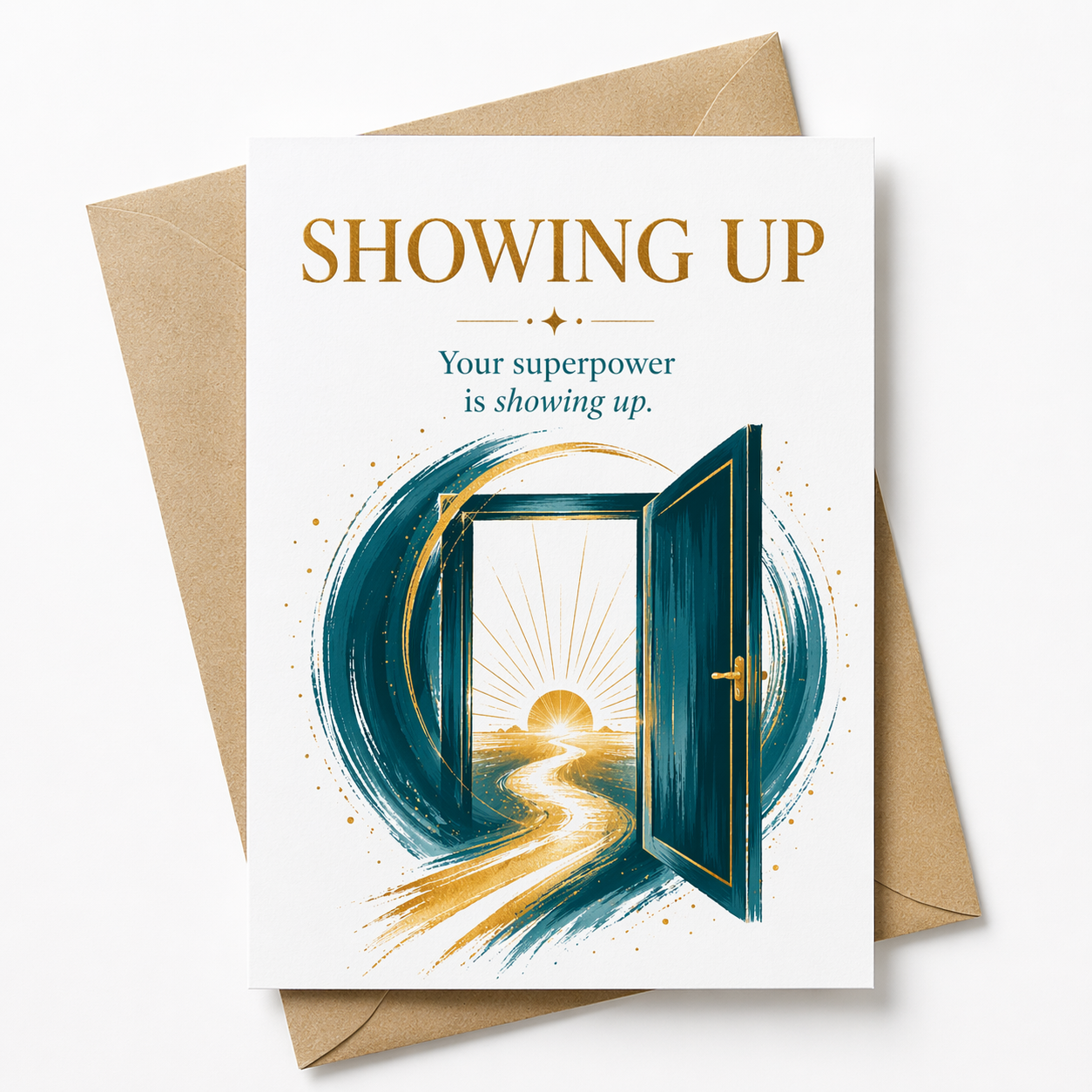 SHOWING UP - Superpower Greeting Card