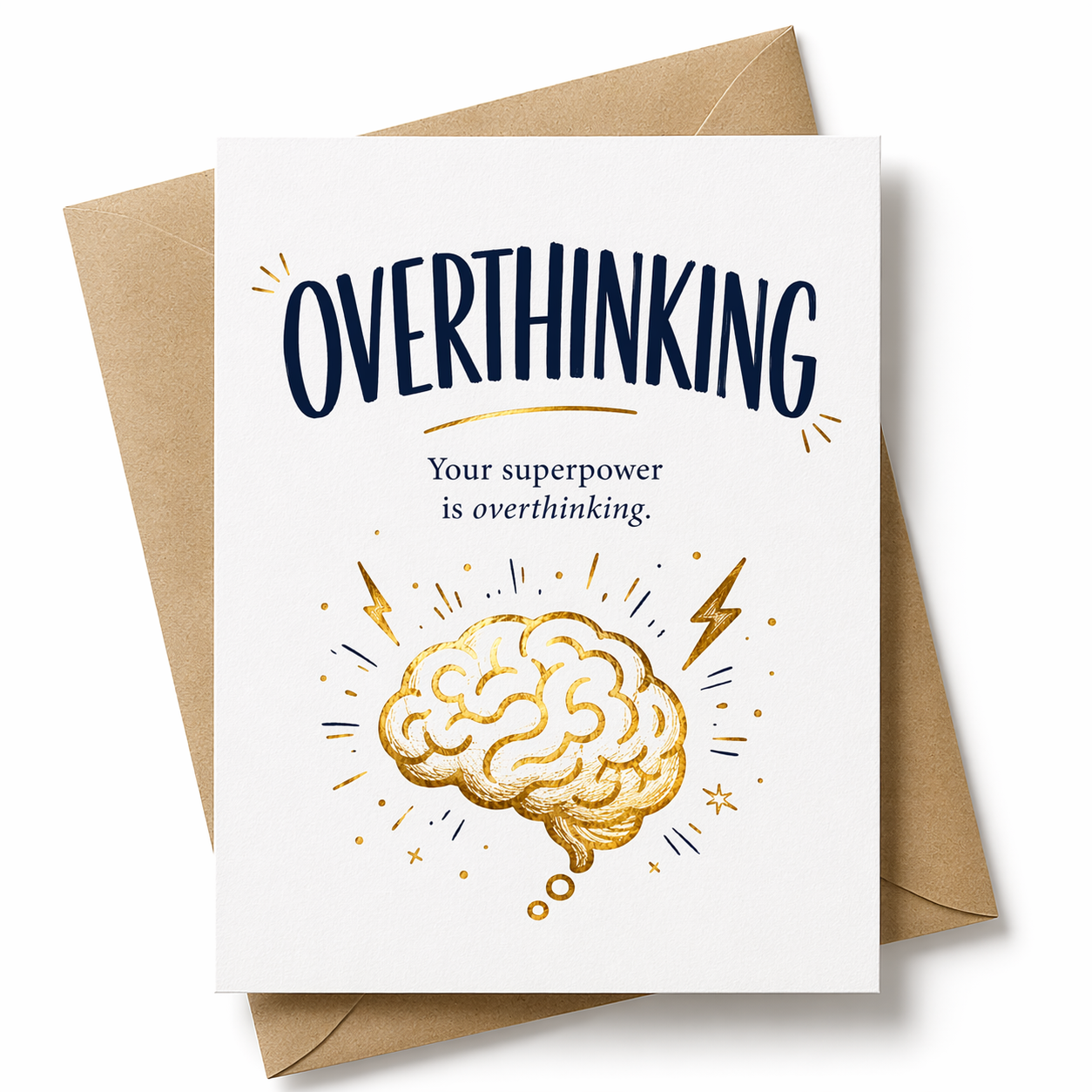 OVERTHINKING - Superpower Greeting Card