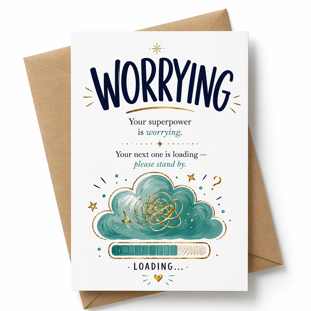 WORRYING - Superpower Greeting Card