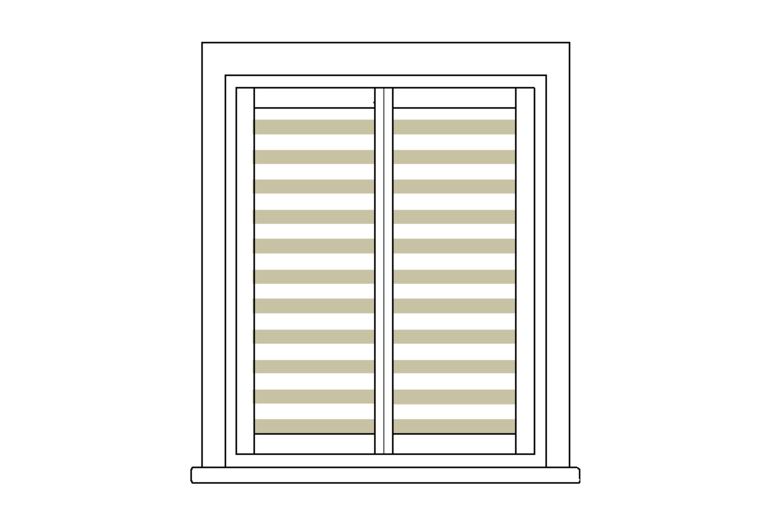 Two parallel gray and white striped rectangular objects against a black background, with the top stripes being beige.