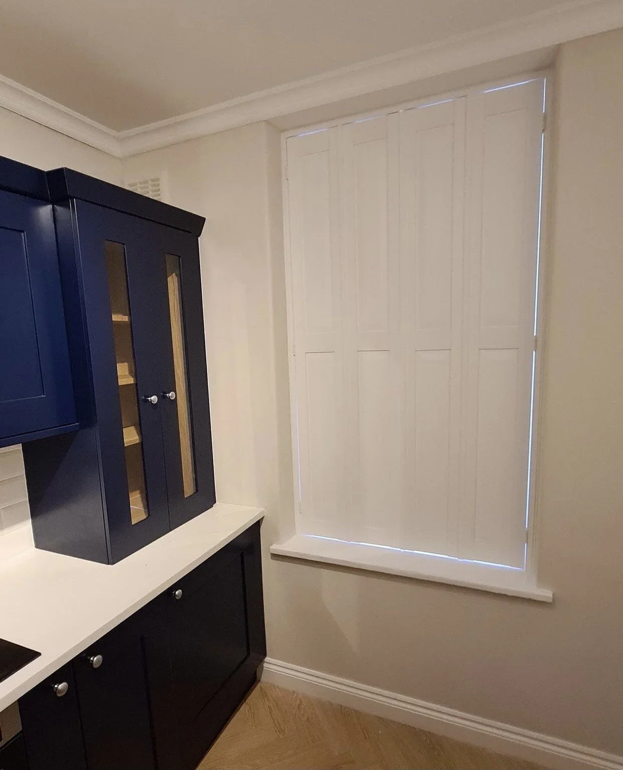 solid panel shutters closed