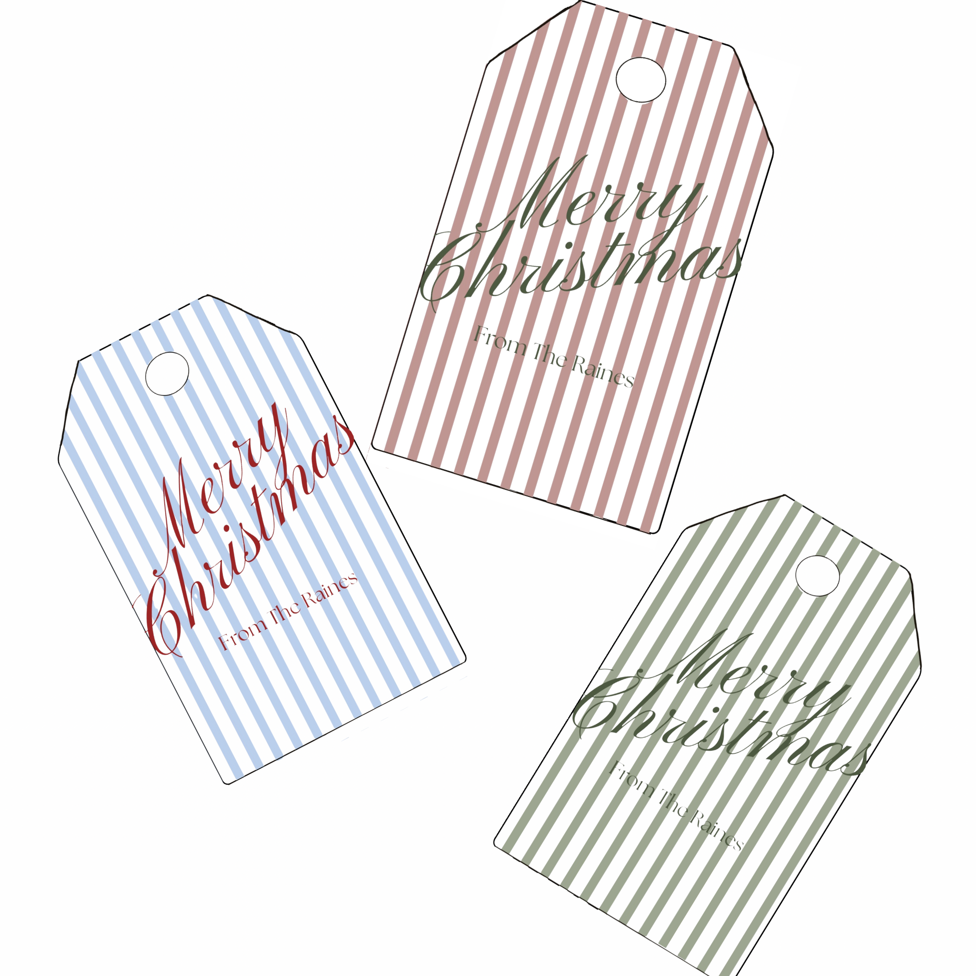 Striped gift tags