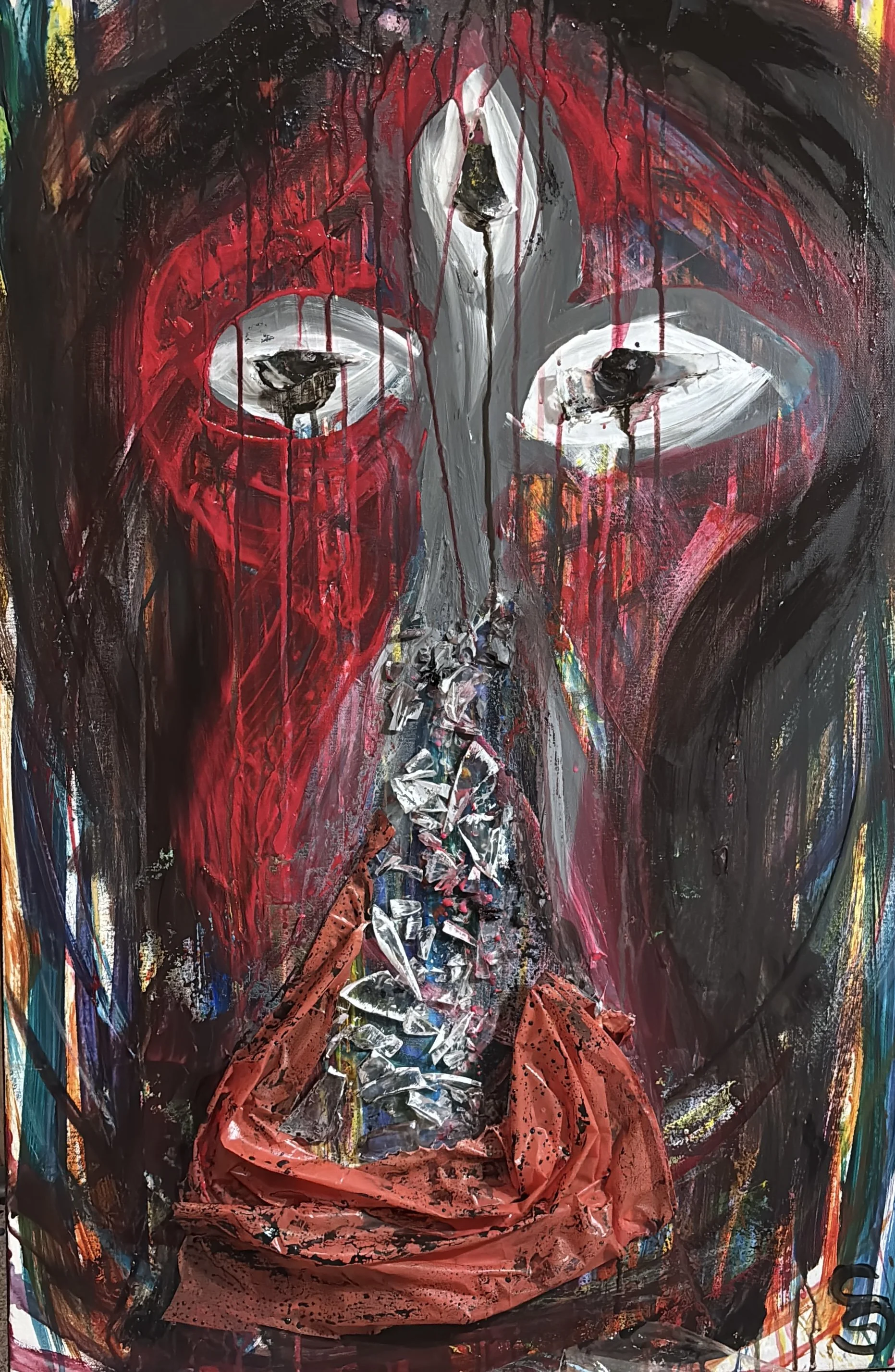 Portrait" - mixed media on canvas 70x100cm
