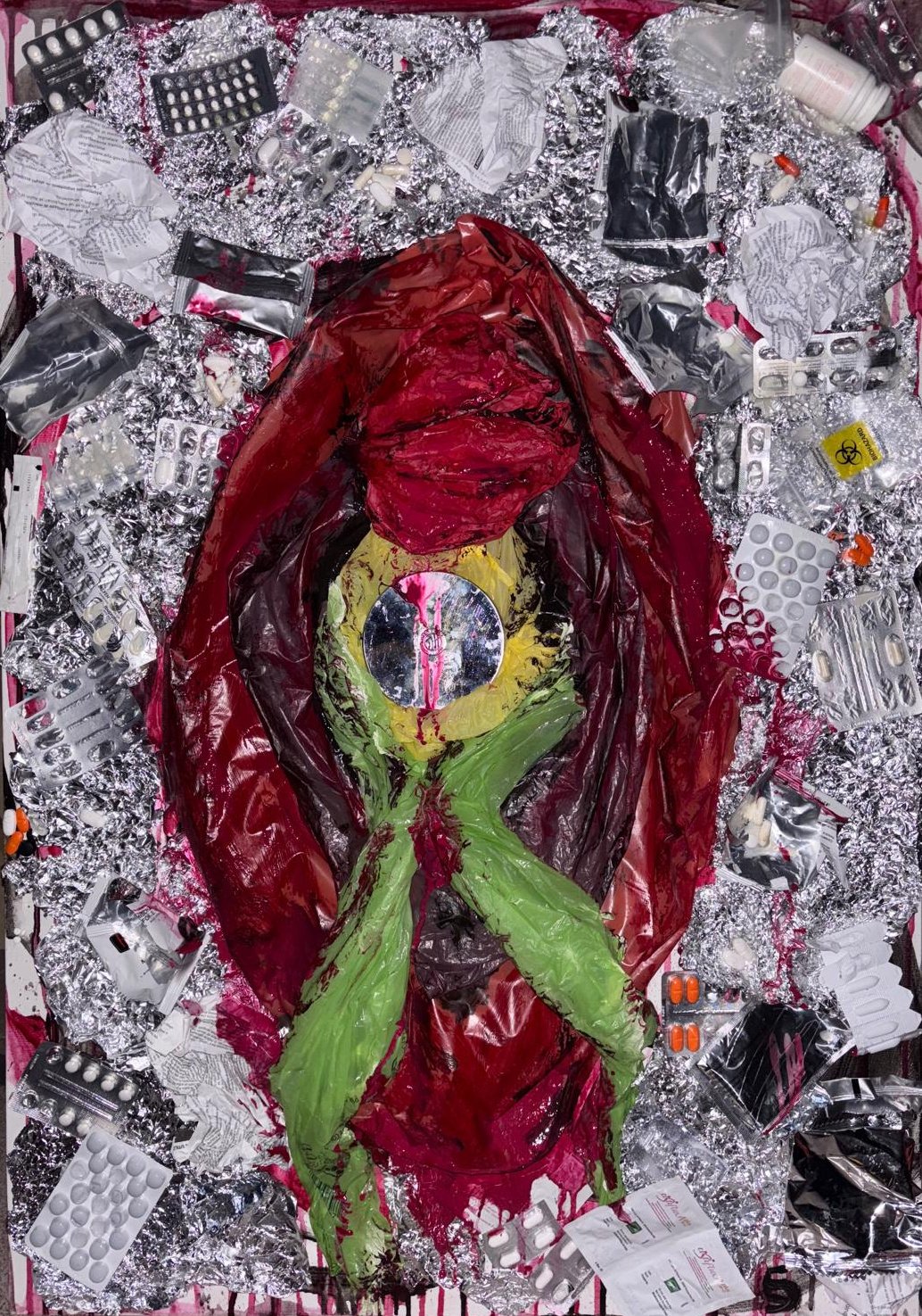 "In the Mirror" - mixed media on canvas 70x100cm