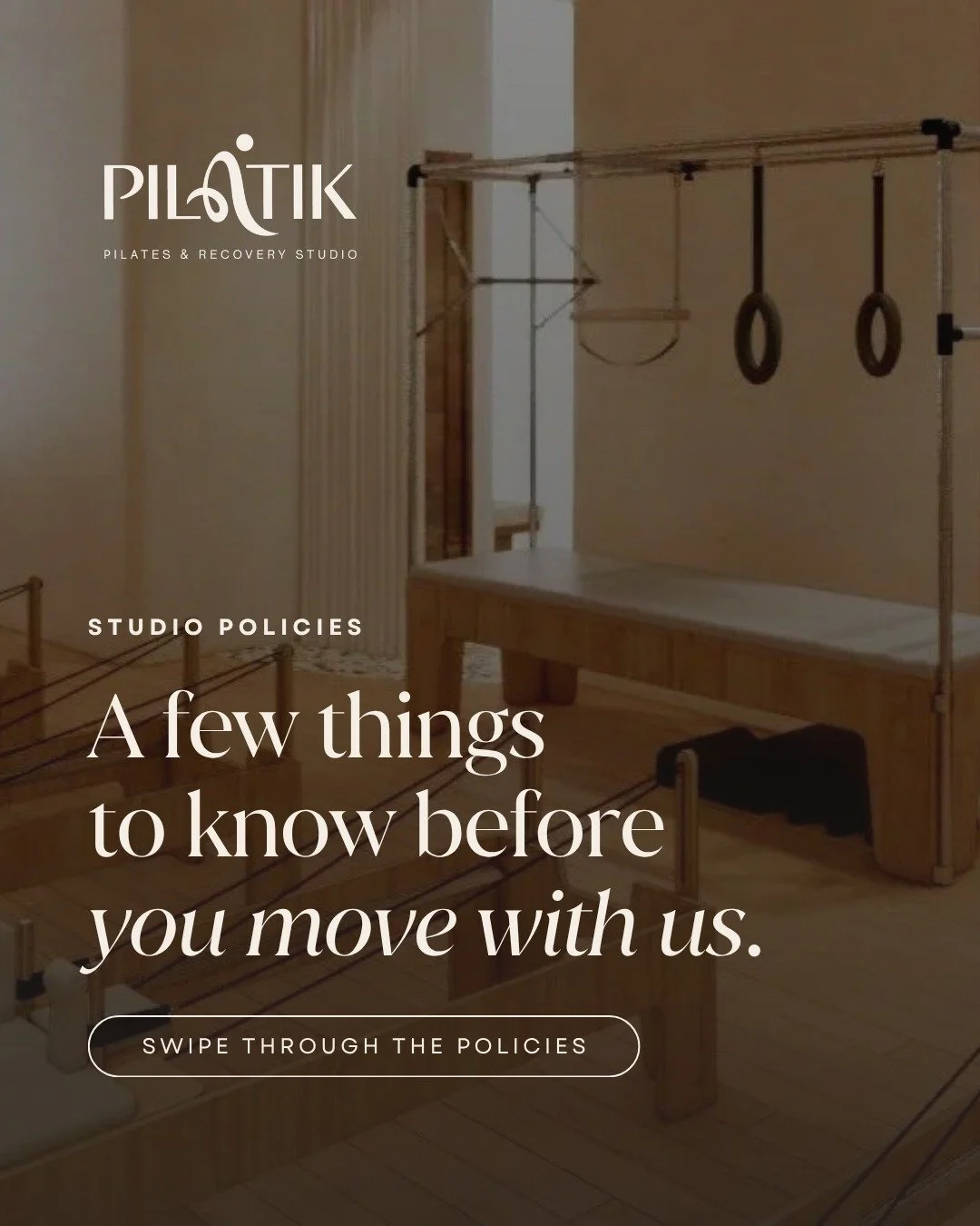Your wellness journey starts here! 🤍

At Pilatik, we want every session to feel safe, intentional, and comfortable, which is why we&rsquo;ve put together our studio policies to help you know what to expect before you step into the studio.

From book