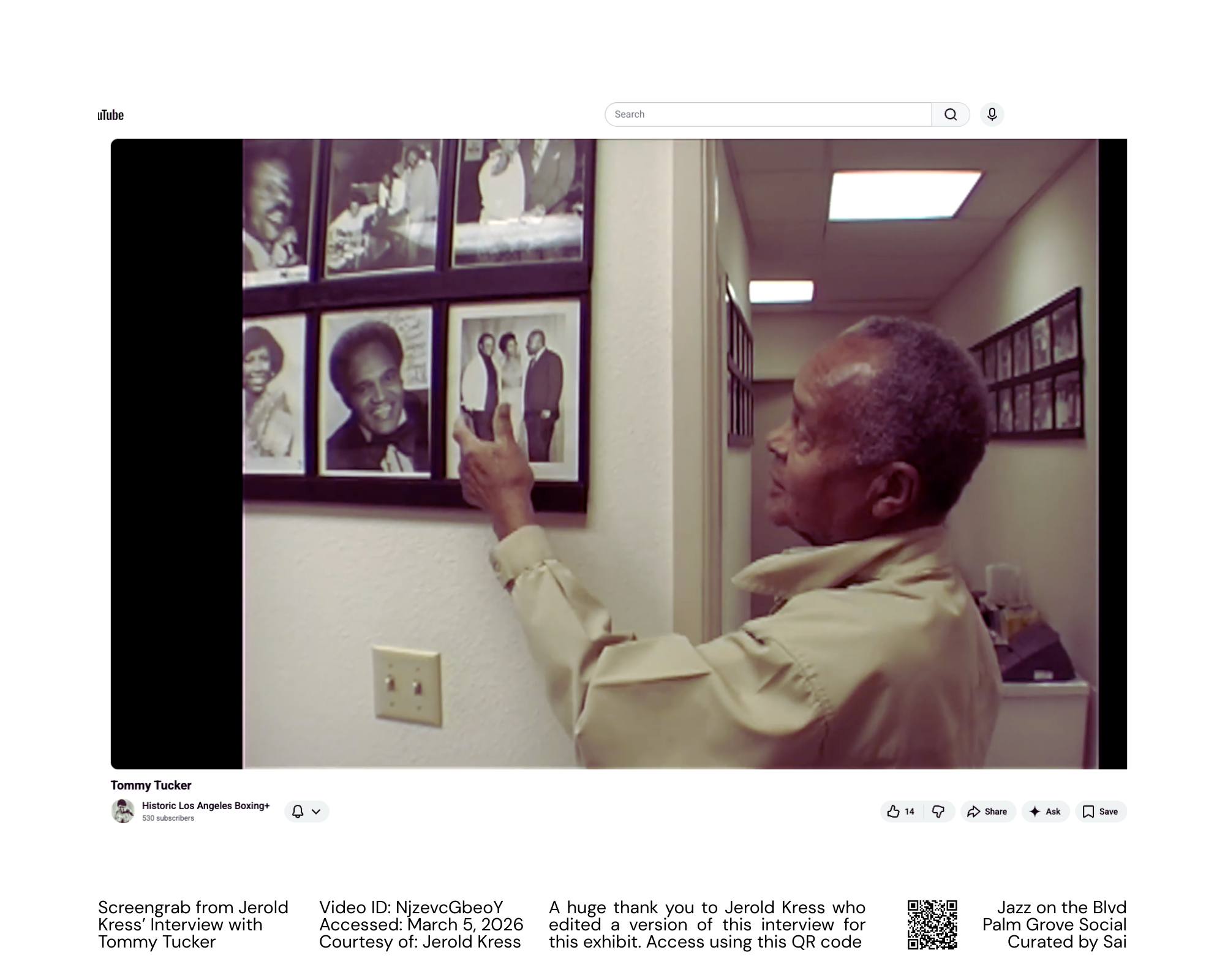 Screengrab from Jerold Kress’ Interview with Tommy Tucker