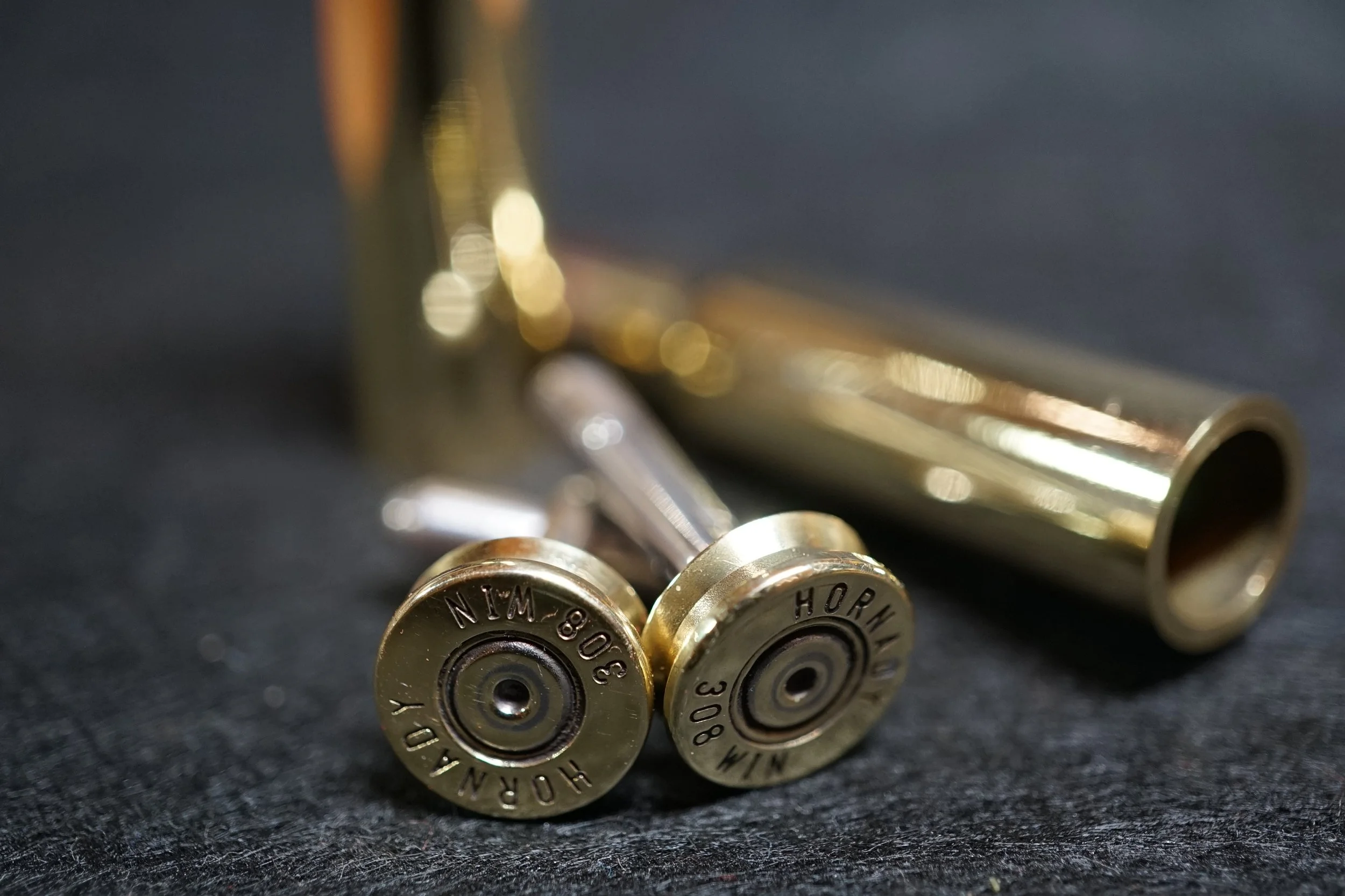 A set of .308 Cufflinks with casings repurposed as holders for the cufflinks.