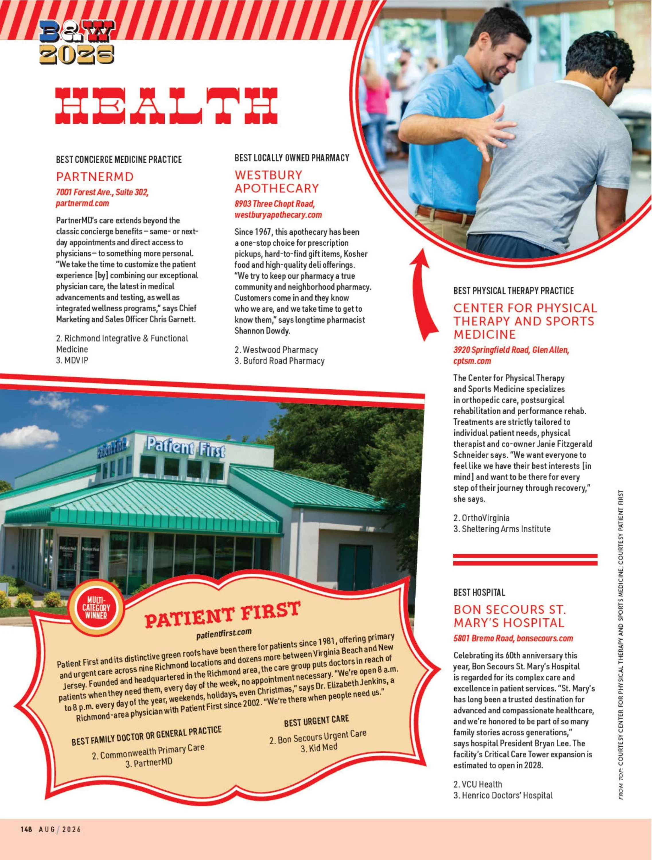 Center for Physical Therapy and Sports Medicine is the Best Physical Therapy Clinic in 2026
