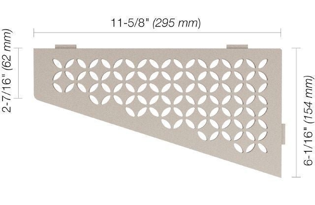 Schluter - SHELF-E Quadrilateral Corner Shelf Curve Design - Aluminum Greige