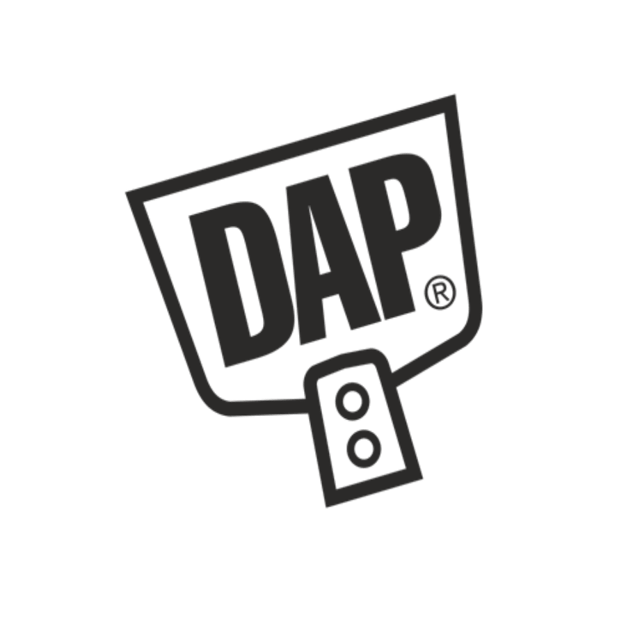 Black and gray logo with the text 'DAPL' inside a trowel shape, symbolizing a protest or association with DAP caulking