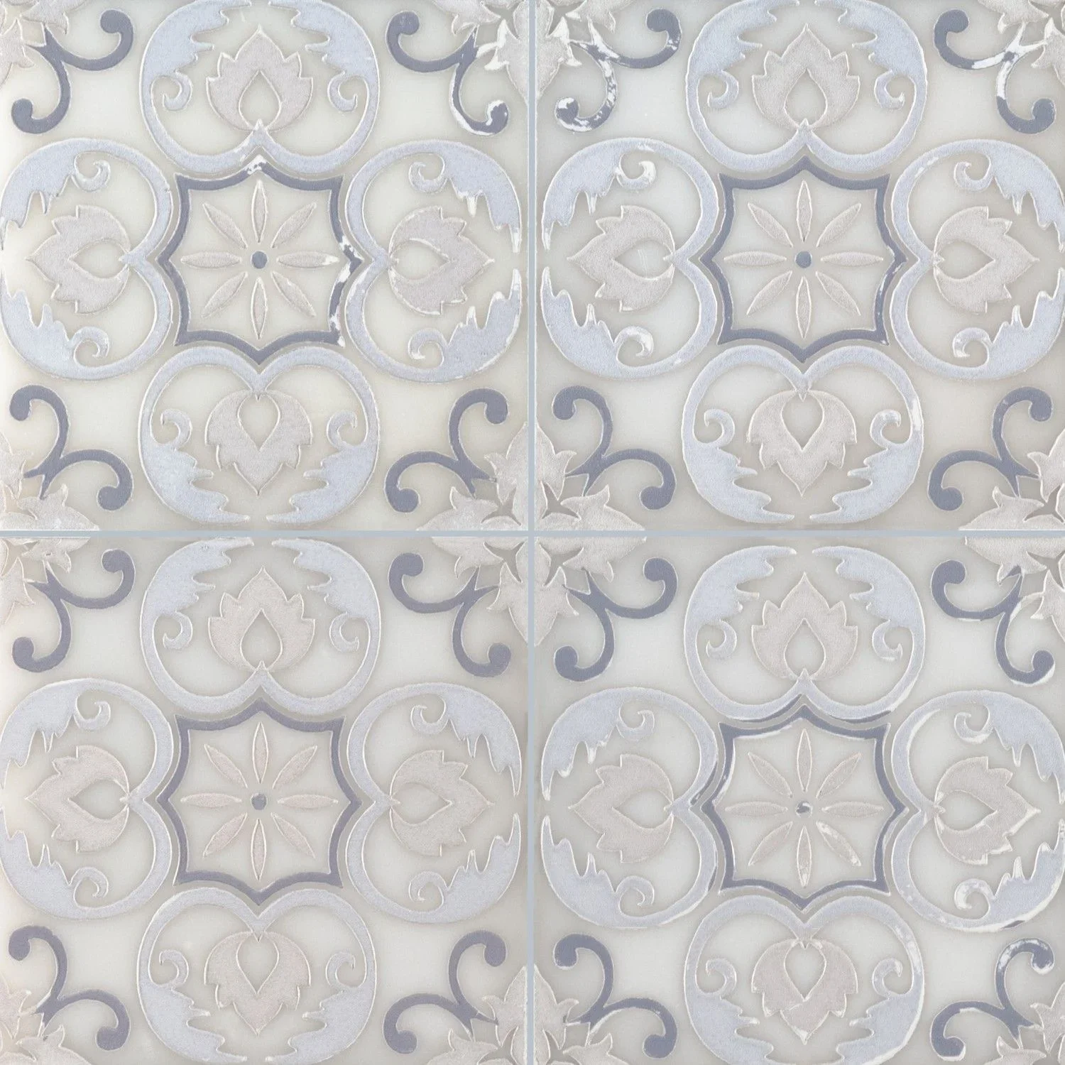 MSI Surfaces Wall Tiles Tetris Florita White-Cool Polished 6" x 6"
