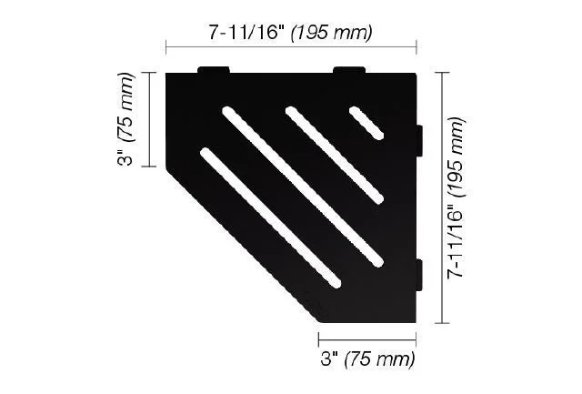 Schluter - SHELF-E Pentagonal Corner Shelf Wave Design - Aluminum Matte Black
