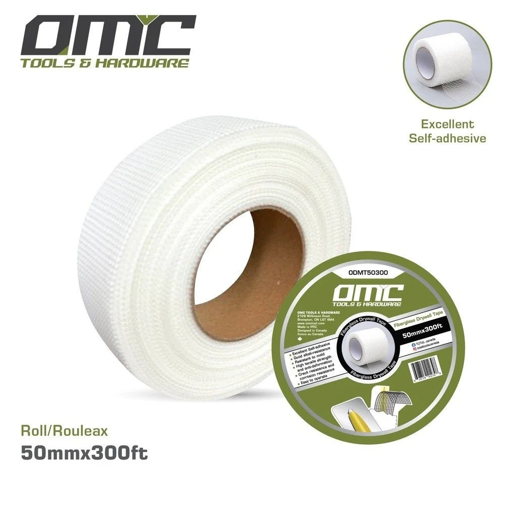 Total tools [ODMT50300] 2"(50mm)x300ft Self-adhesive fiberglass drywall tape