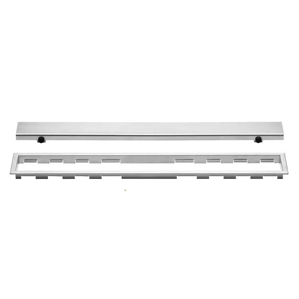 Schluter - KERDI-LINE Linear Floor Drain with Solid Grate Design - Brushed Stainless Steel (V4) 3/4" x 66-7/8