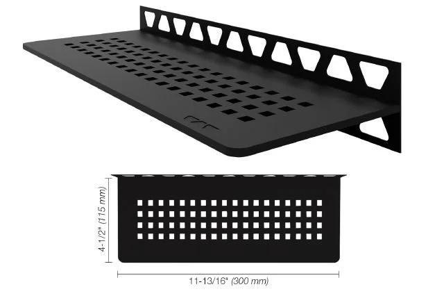 Schluter - Shelf-W Rectangular Wall Shelf Square Design - Aluminum Matte Black