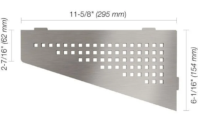 Schluter - SHELF-E Quadrilateral Corner Shelf Wave Design - Brushed Stainless Steel (V2)