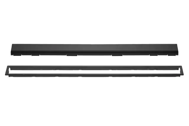 Schluter - KERDI-LINE Linear Floor Drain with Square Grate Design Brushed Stainless Steel (V4) Matte Black 3/4" x 59-1/16"