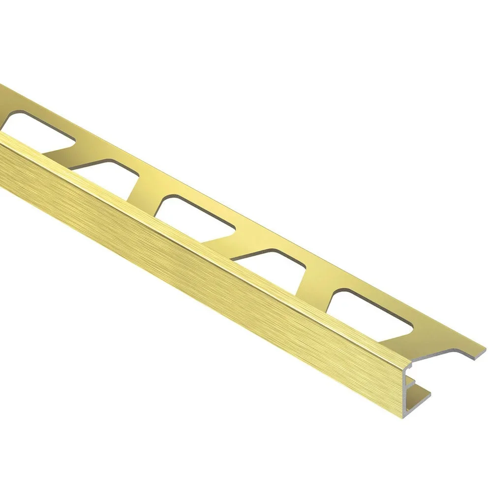Schluter - SCHIENE Floor/Wall Tile Edging Trim Anodized Aluminum Brushed Brass 5/16" (8 mm) x 8' 2-1/2"