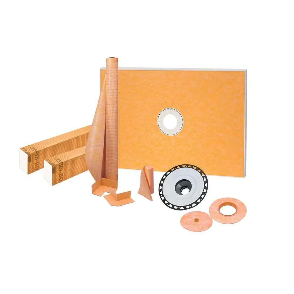 Schluter - KERDI-SHOWER-KIT Shower Kit with Center Outlet Position without Grate with 2" ABS Flange 38" x 60"