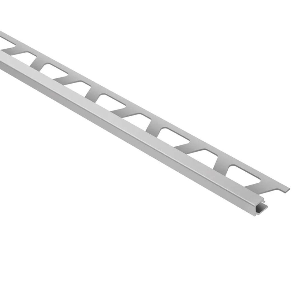 Schluter - QUADEC Square Edge Trim - Aluminum Anodized Polished Chrome 3/8" (10 mm) x 8' 2-1/2"