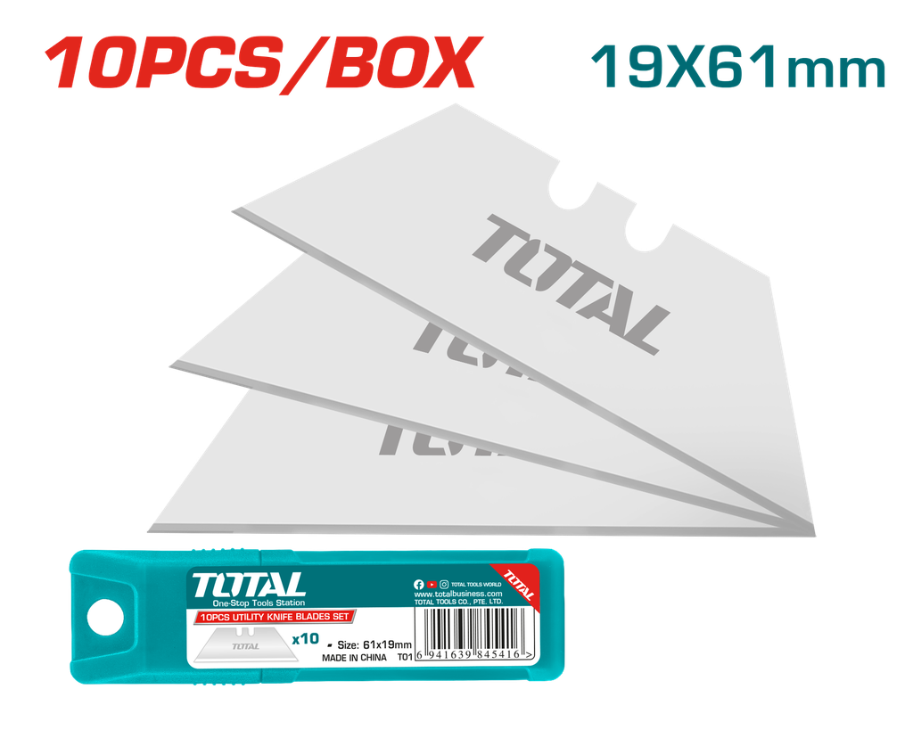 Total tools [THT519001] 10 Pcs utility knife blades set