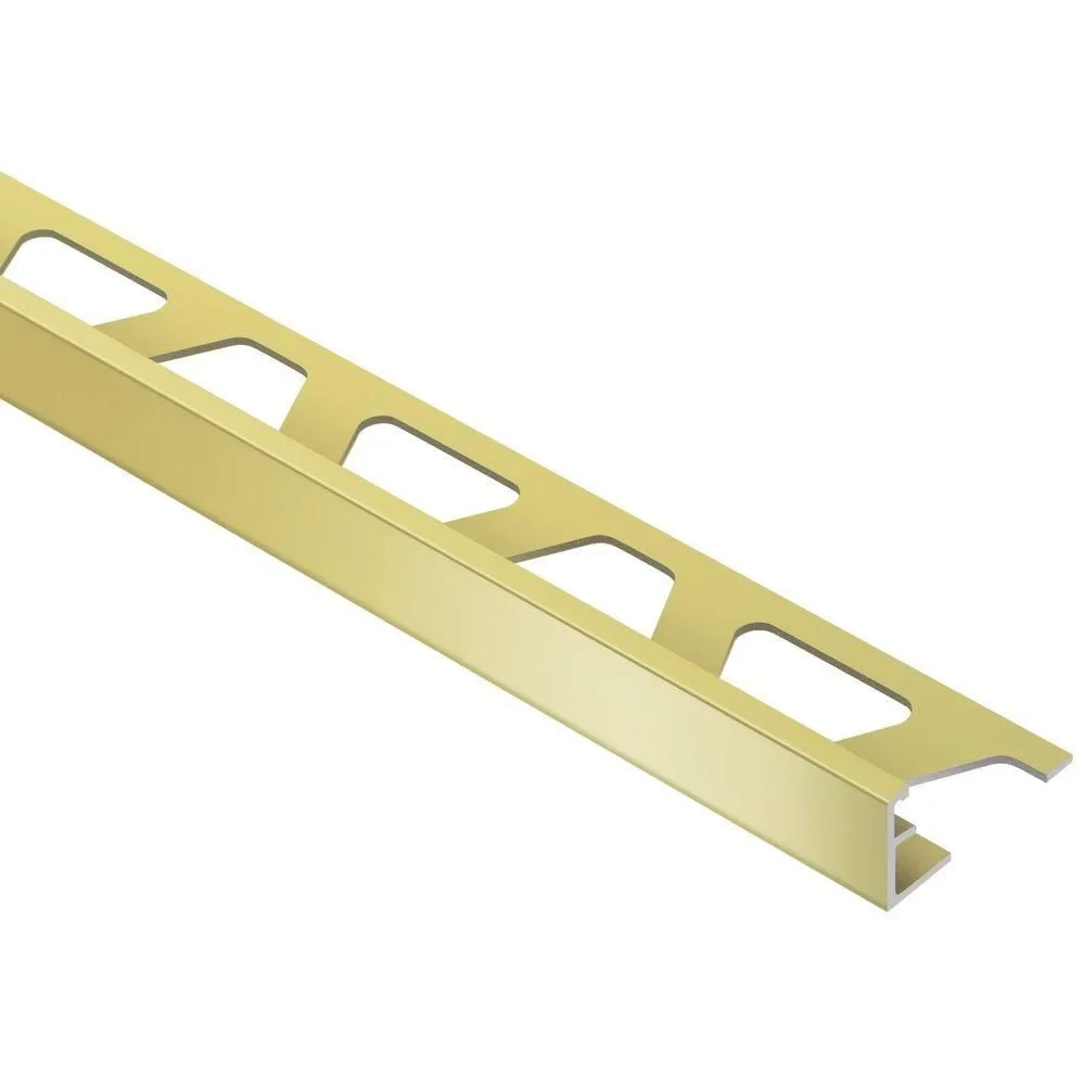 Schluter - SCHIENE Floor/Wall Tile Edging Trim Anodized Aluminum Matte Brass 3/8" (10 mm) x 8' 2-1/2"