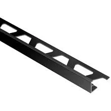 Schluter - SCHIENE Floor/Wall Tile Edging Trim Anodized Aluminum Bright Black 1/2" (12.5 mm) x 8' 2-1/2"