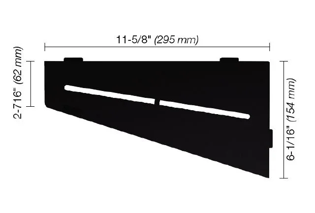 Schluter - SHELF-E Quadrilateral Corner Shelf Pure Design - Aluminum Matte Black