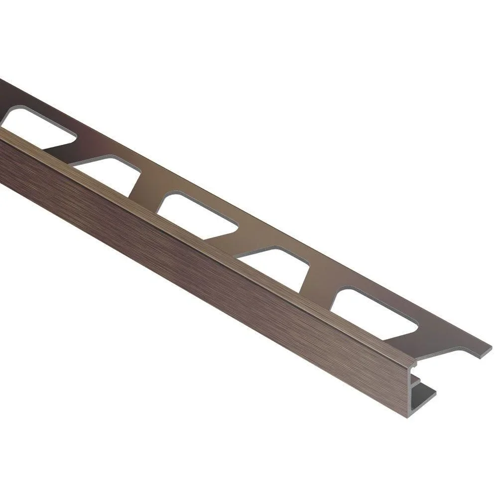 Schluter - SCHIENE Floor/Wall Tile Edging Trim Anodized Aluminum Brushed Antique Bronze 3/8" (10 mm) x 8' 2-1/2"