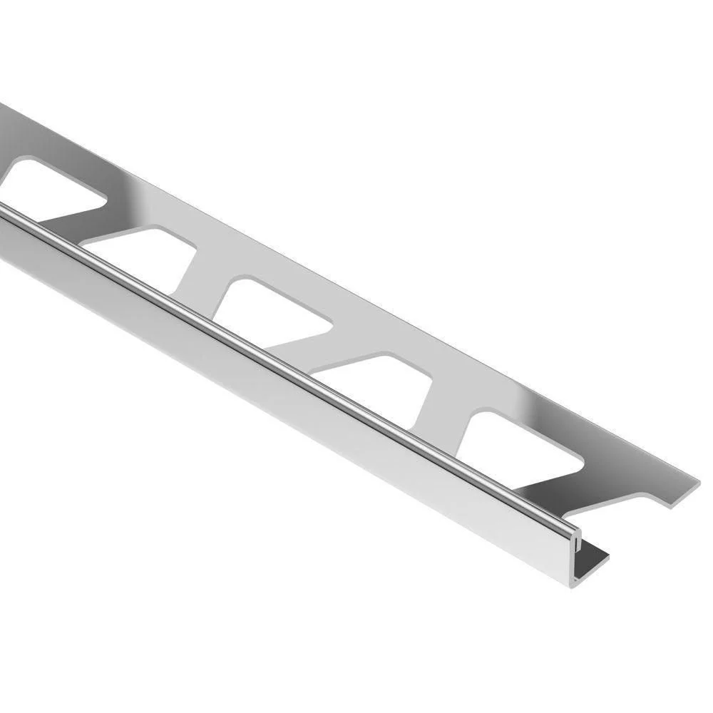 Schluter - SCHIENE Floor/Wall Edge Trim Brushed Stainless Steel (V2) 1/2" (12.5 mm) x 8' 2-1/2"