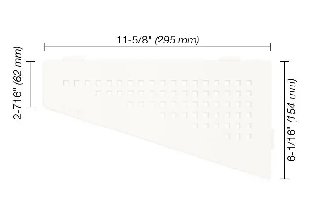 Schluter - SHELF-E Quadrilateral Corner Shelf Square Design - Aluminum Matte White