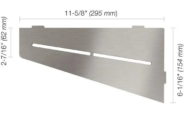 Schluter - SHELF-E Quadrilateral Corner Shelf Pure Design - Brushed Stainless Steel (V2)