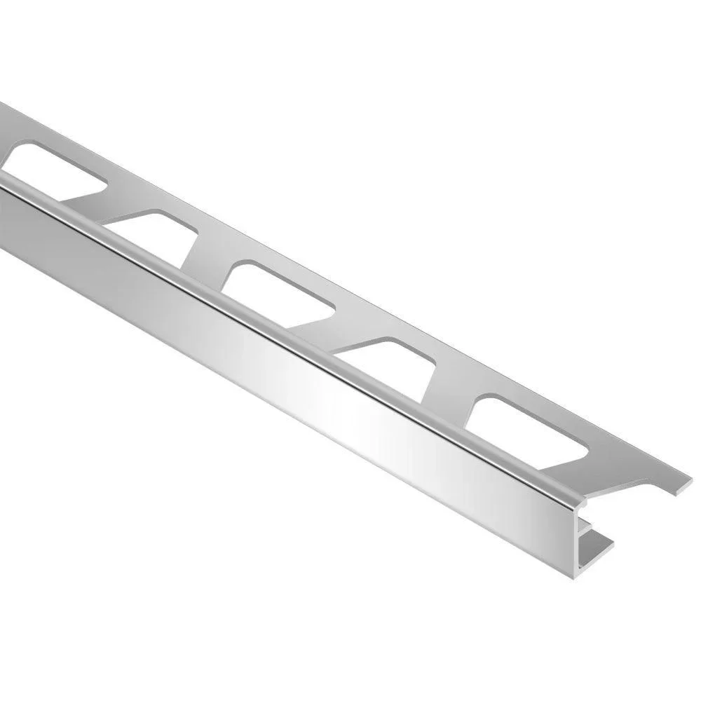 Schluter - SCHIENE Floor/Wall Tile Edging Trim Anodized Aluminum Polished Chrome 5/16" (8 mm) x 8' 2-1/2"