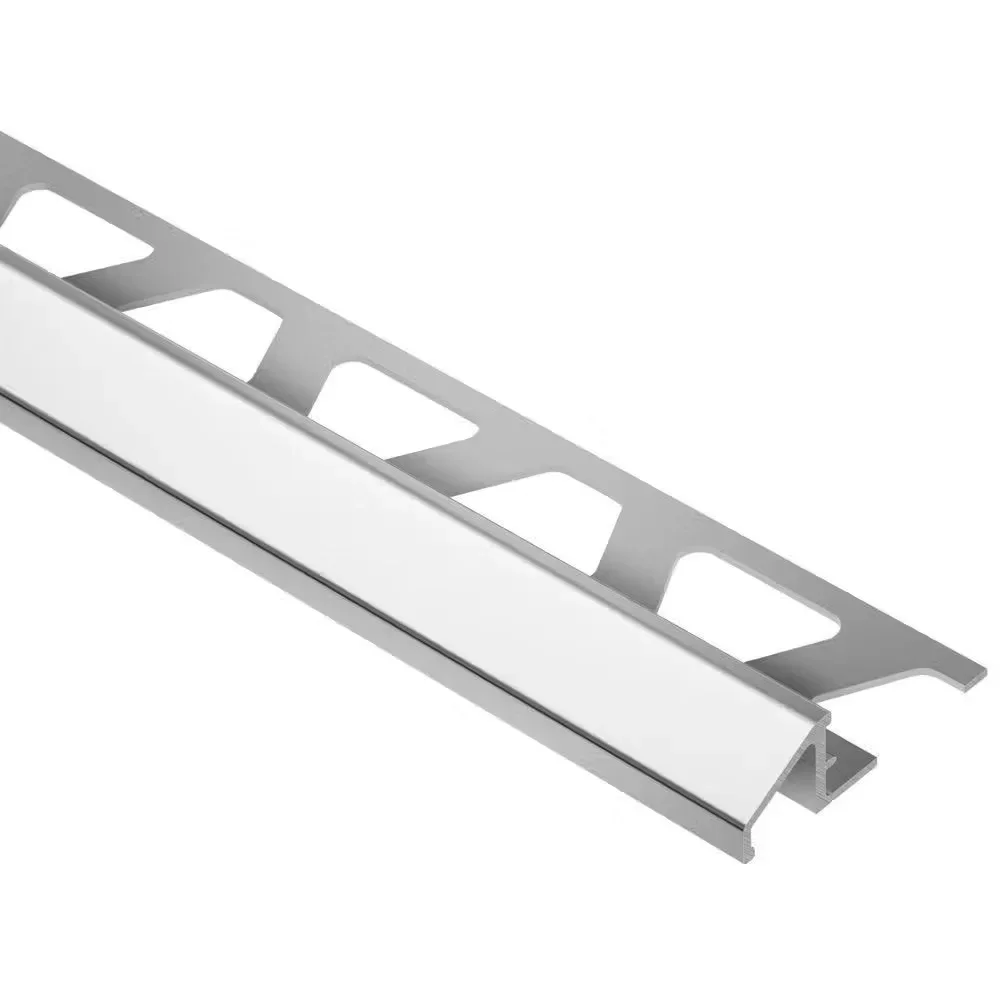 Schluter - RENO-U Reducer Profile - Aluminum Anodized Bright Chrome 5/16" (8 mm) x 8' 2-1/2"
