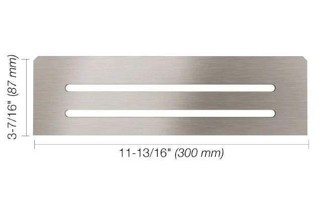Schluter - SHELF-N Rectangular Shelf for Niche Wave Design - Brushed Stainless Steel (V2)
