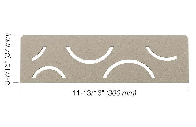 Schluter - SHELF-N Rectangular Shelf for Niche Curve Design - Aluminum Stone Grey