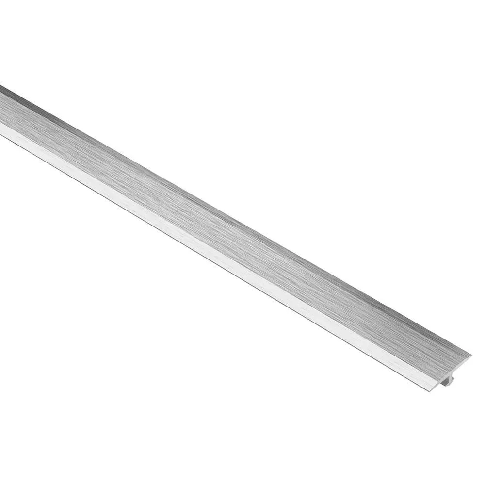 Schluter - VINPRO-T Retrofit Resilient T-Molding Profile Anodized Aluminum Brushed Chrome 1/8" (3 mm) x 1" x 8' 2-1/2"