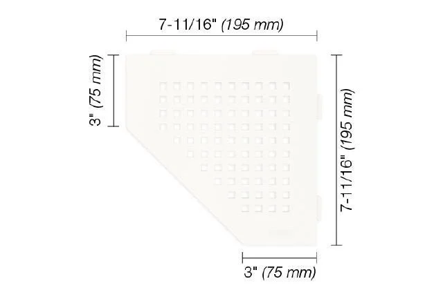 Schluter - SHELF-E Pentagonal Corner Shelf Square Design - Aluminum Matte White