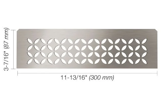 Schluter - SHELF-N Rectangular Shelf for Niche Floral Design - Brushed Stainless Steel (V2)
