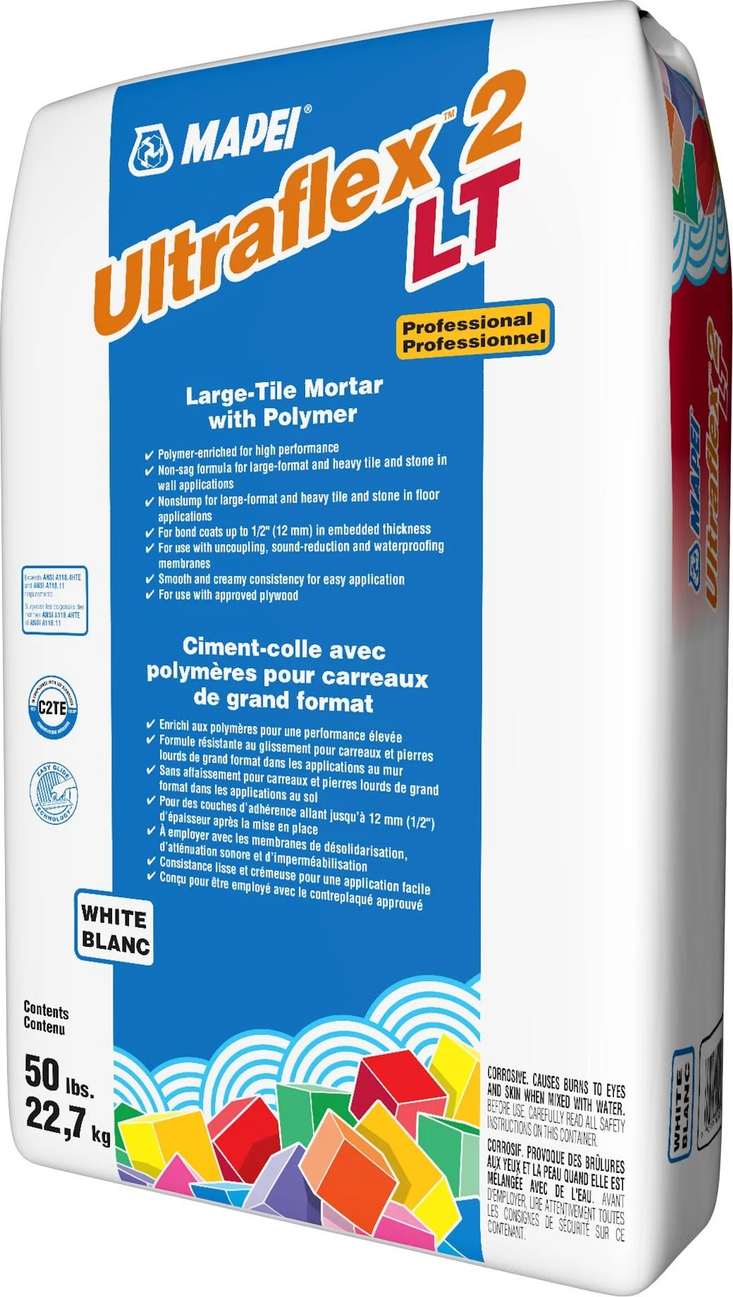 Mapei Ultraflex 2 LT Large-Tile Mortar with Polymer, White - 50 lb