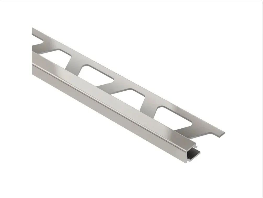 Schluter - QUADEC Square Edge Trim - Aluminum Anodized Matte Nickel 3/8" (10 mm) x 8' 2-1/2"